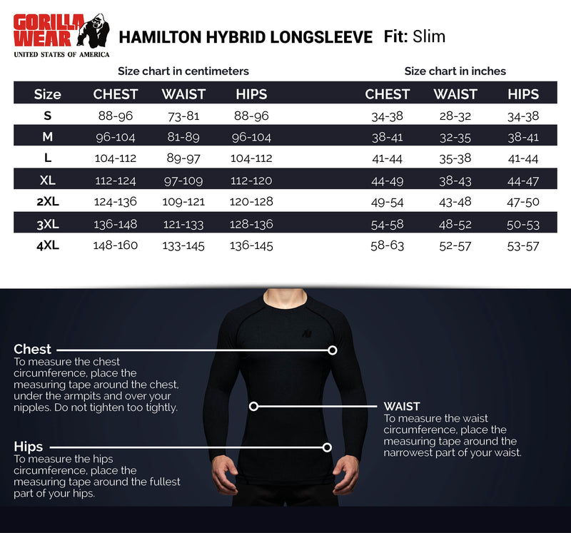 Load image into Gallery viewer, Gorilla Wear - Hamilton Hybrid Long Sleeve - Black - Slim Fit