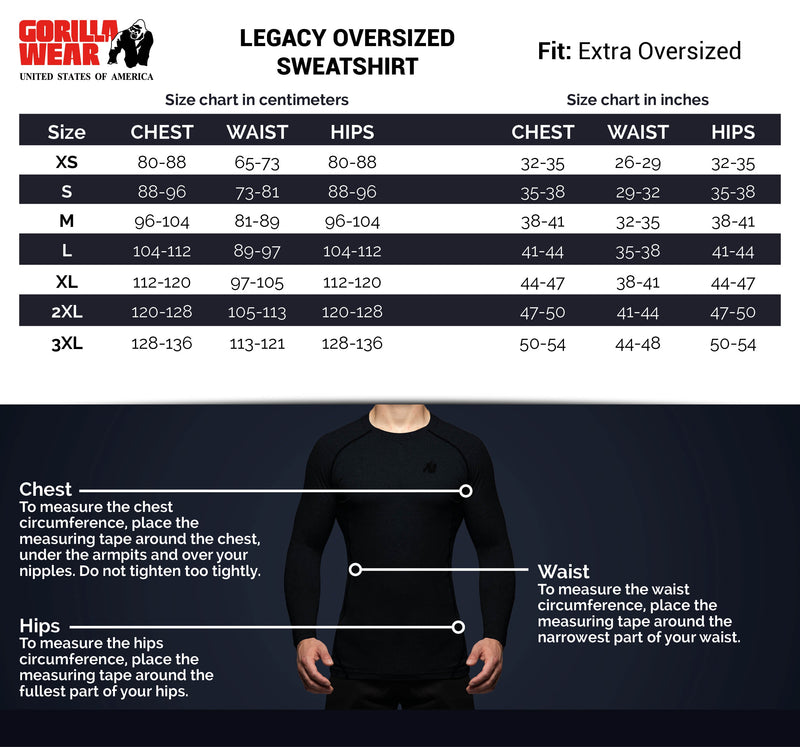Load image into Gallery viewer, Gorilla Wear - Legacy Oversized Sweatshirt - White/Black
