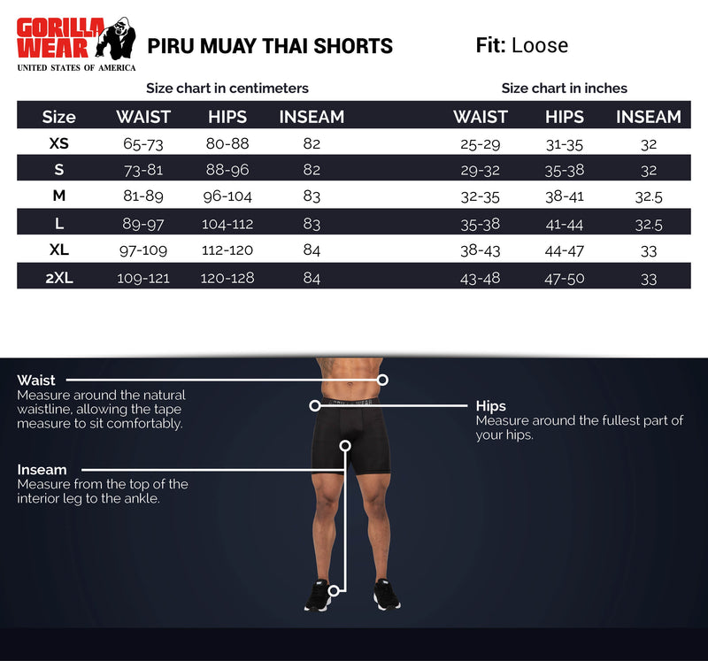 Load image into Gallery viewer, Gorilla Wear - Piru Muay Thai Shorts - Black