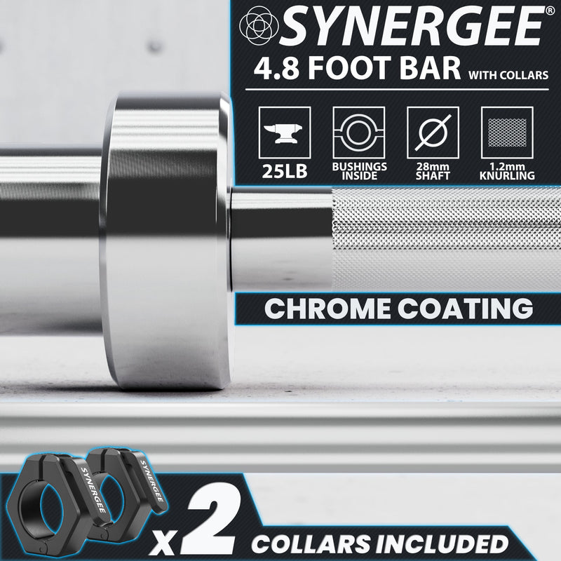 Load image into Gallery viewer, Synergee - 20 lb / 25 lb Olympic Barbell (4 ft / 4'8")