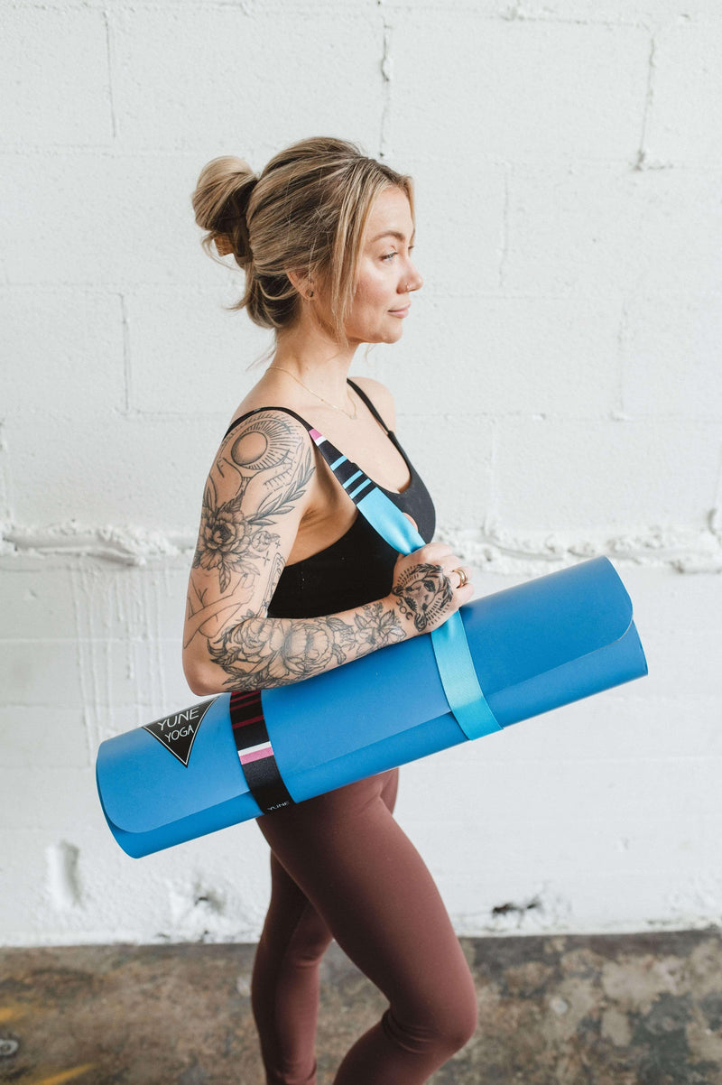 Load image into Gallery viewer, Yune Yoga - Horatio Yoga Strap – Blue Stretching Strap w/ Metal Buckles | Yune Yoga