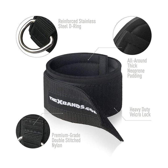 The X Bands - 2 Neoprene Padded Velcro Ankle/Wrist Strap Attachments