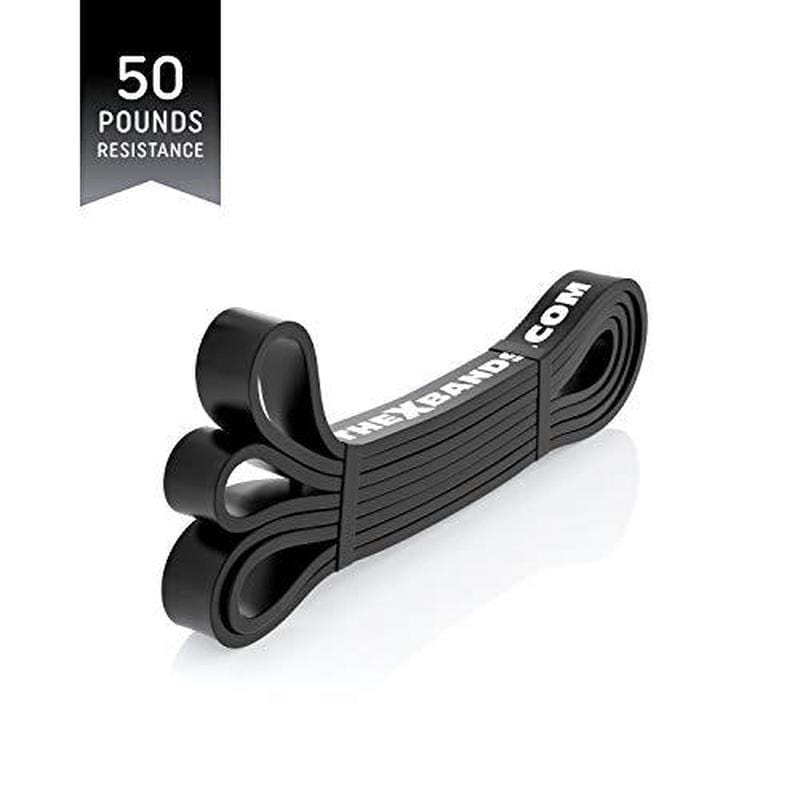 Load image into Gallery viewer, The X Bands - 7/8" Wide Black 50lb Resistance Loop Workout Band