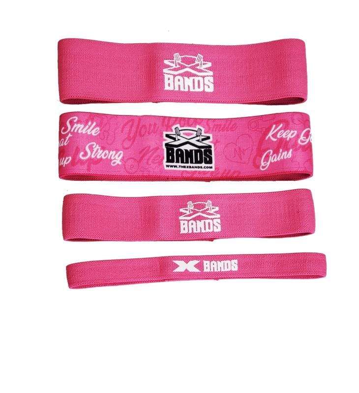 Load image into Gallery viewer, The X Bands - Set of 4 Fabric Booty Building Bands with Guide Book