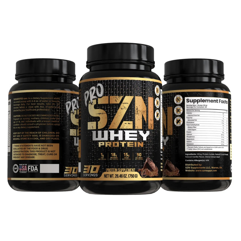 Load image into Gallery viewer, SZN Supplements - Chocolate Whey Protein Isolate Powder | Lean Muscle & Recovery | SZN Supps