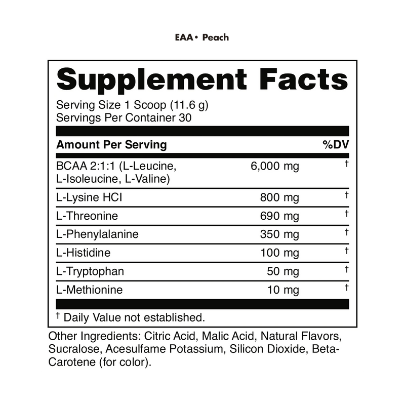 Load image into Gallery viewer, Essential Amino Acids supplement facts