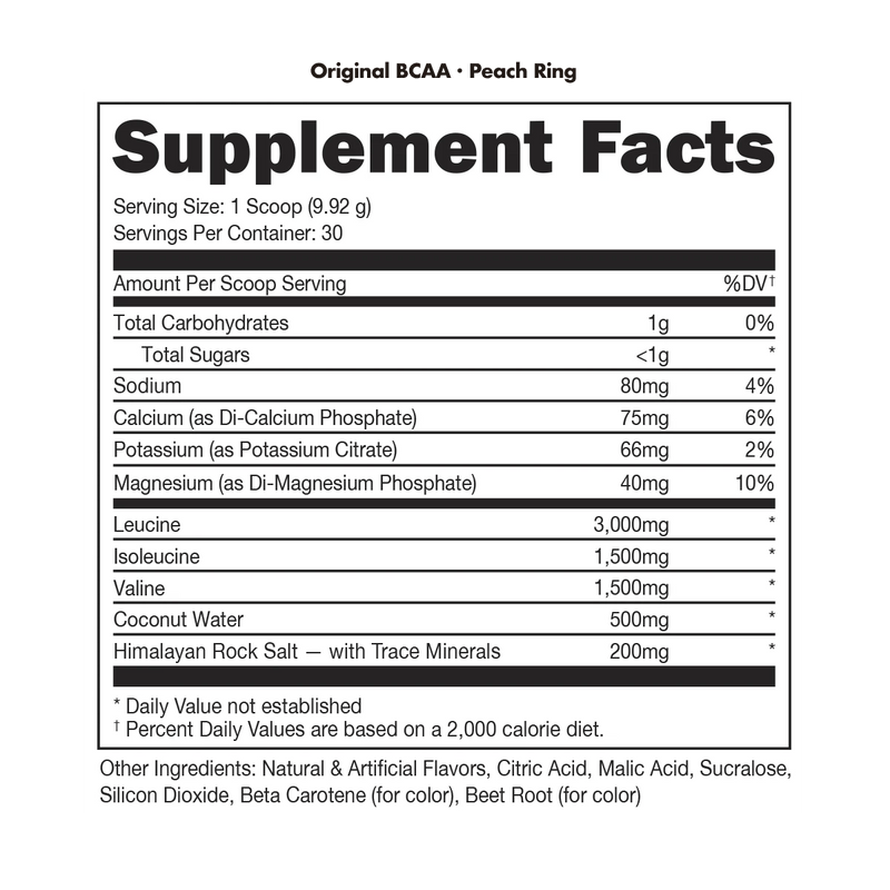 Load image into Gallery viewer, Original BCAA 2:1:1 supplement facts