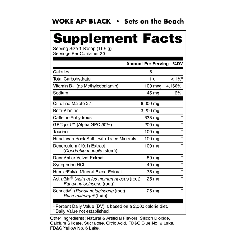 Load image into Gallery viewer, Bucked Up - Woke AF BLACK supplement facts