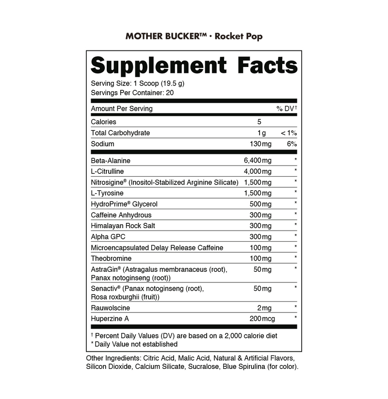 Load image into Gallery viewer, Bucked Up - Mother Bucker supplement facts