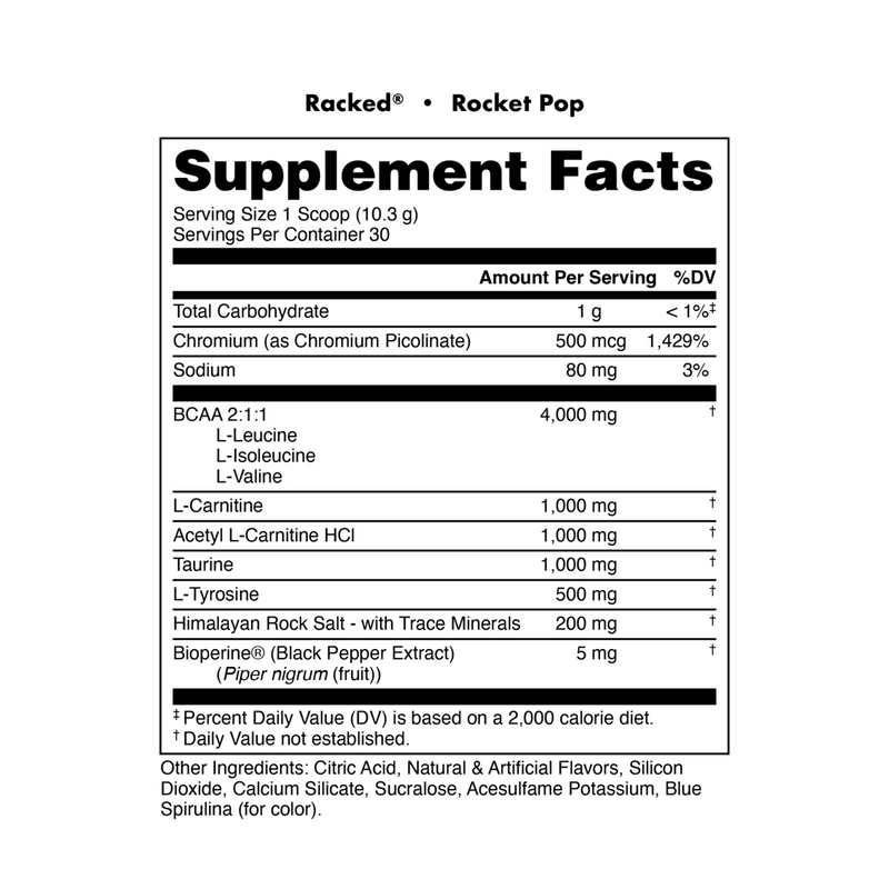 Load image into Gallery viewer, Bucked Up - RACKED BCAA supplement facts