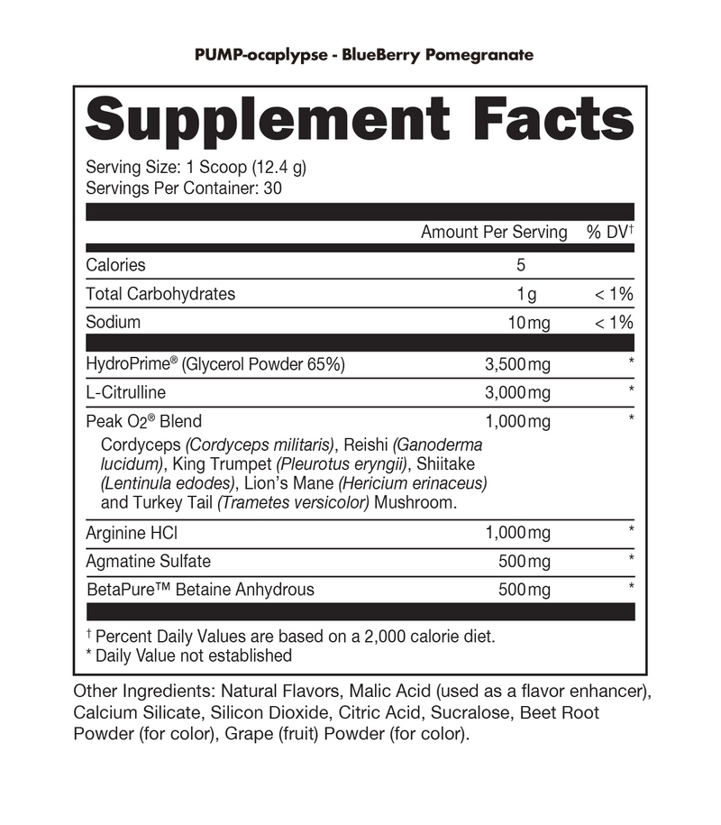 Load image into Gallery viewer, Bucked Up - PUMP-OCALYPSE supplement facts