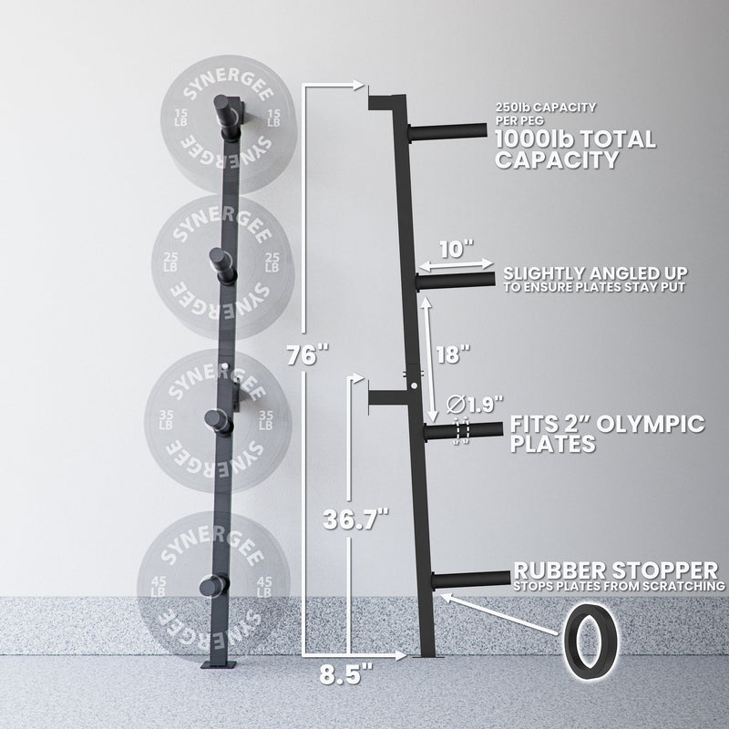 Load image into Gallery viewer, Synergee - Synergee Weight Plate Wall Storage Rack