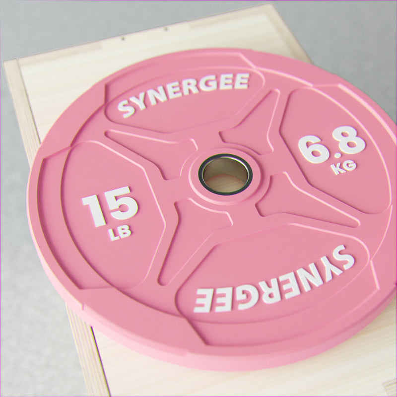 Load image into Gallery viewer, Synergee - Pink Ez Grip Bumper Plates