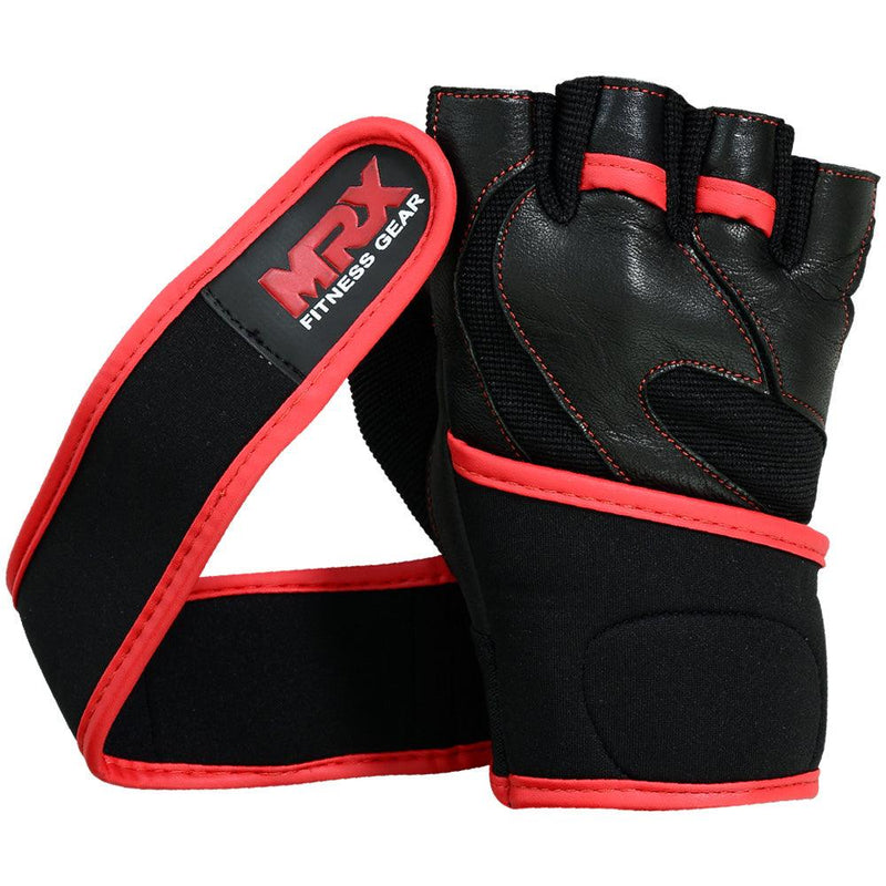 Load image into Gallery viewer, MRX - Weight Lifting Leather Gloves With Long Wrist Strap