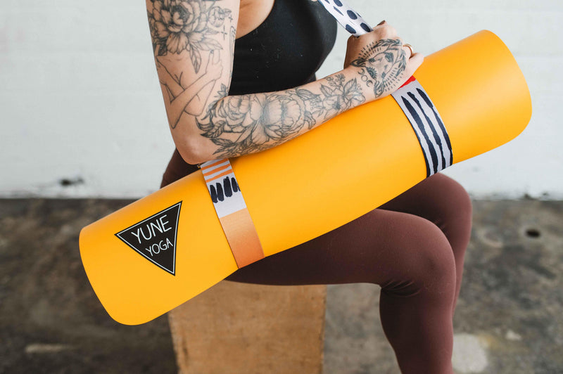 Load image into Gallery viewer, Yune Yoga - Leo Yoga Strap – Yellow Stretching Strap w/ Metal Buckles | Yune Yoga