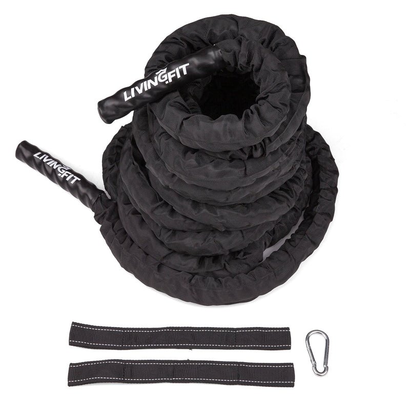 Load image into Gallery viewer, Living.Fit - Battle Ropes - Canvas Covered - 1.5 Inch Diameter
