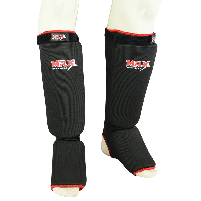 Load image into Gallery viewer, MRX BOXING &amp; FITNESS Muay Thai Shin Guards Kick Boxing Leg &amp; Foot Protector Pad MMA Shin Guard Extra Padding for Men or Women

