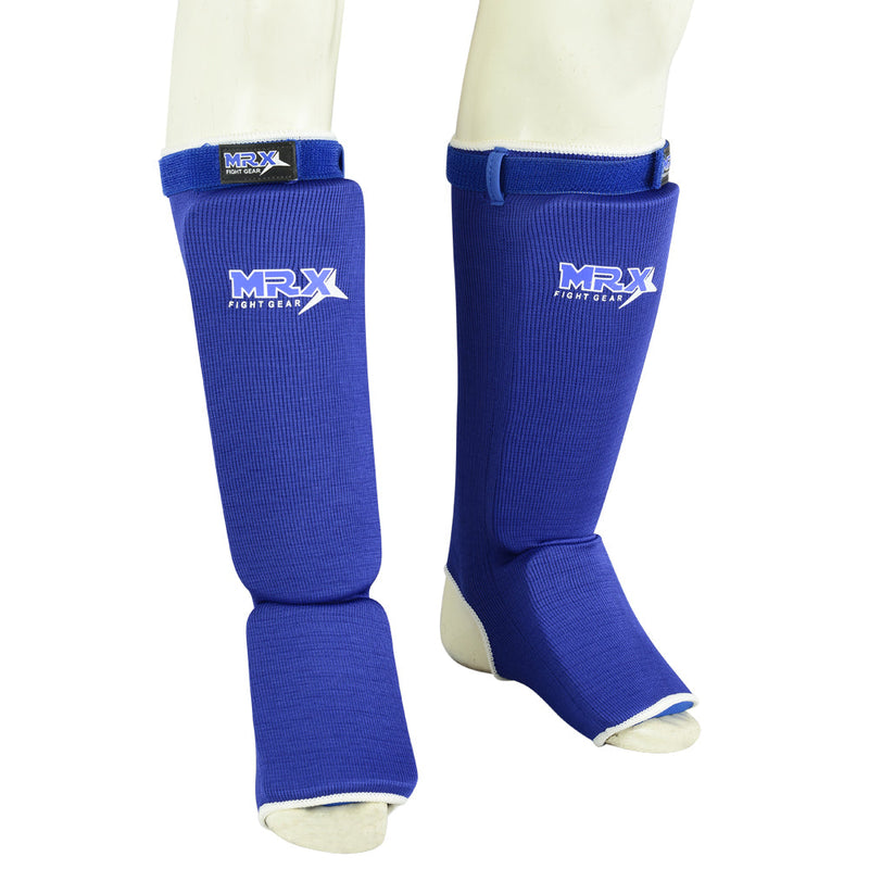 Load image into Gallery viewer, MRX BOXING &amp; FITNESS Muay Thai Shin Guards Kick Boxing Leg &amp; Foot Protector Pad MMA Shin Guard Extra Padding for Men or Women
