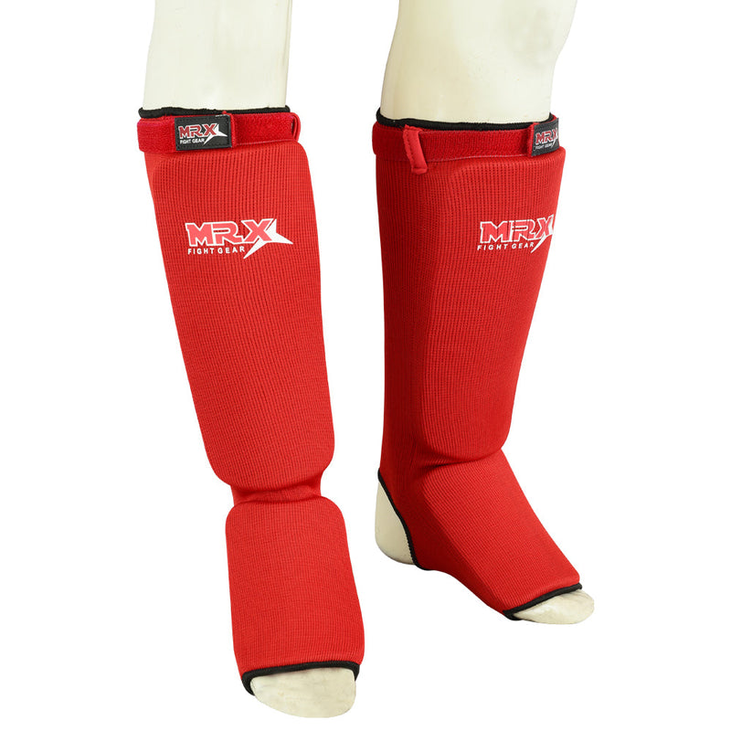 Load image into Gallery viewer, MRX BOXING &amp; FITNESS Muay Thai Shin Guards Kick Boxing Leg &amp; Foot Protector Pad MMA Shin Guard Extra Padding for Men or Women
