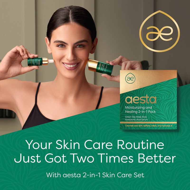Load image into Gallery viewer, Reathlete - Aesta Green Tea Mask Stick + Hyaluronic Acid Serum for Face Treatment | Gradual Blackhead Remover | Pore-Cleaning, Detoxifying Face Mask, Skin Care Face Serum w/ Anti Aging and Anti Wrinkle Effects
