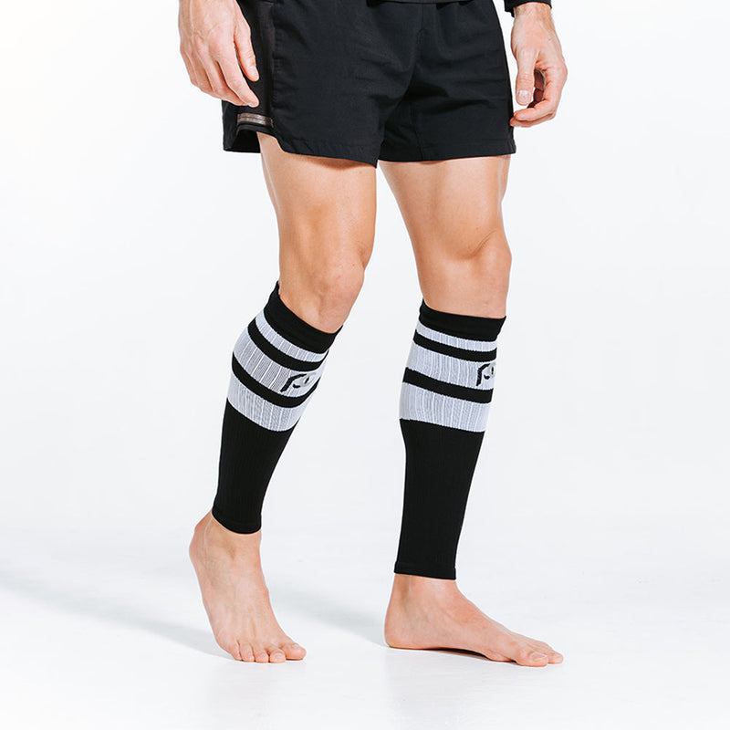 Load image into Gallery viewer, Calf Sleeves, Black Classic Stripe
