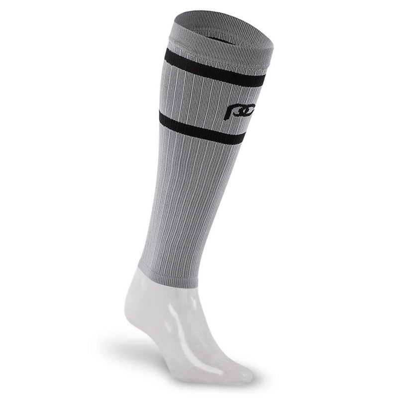 Load image into Gallery viewer, Calf Sleeves, Grey with Black Stripes
