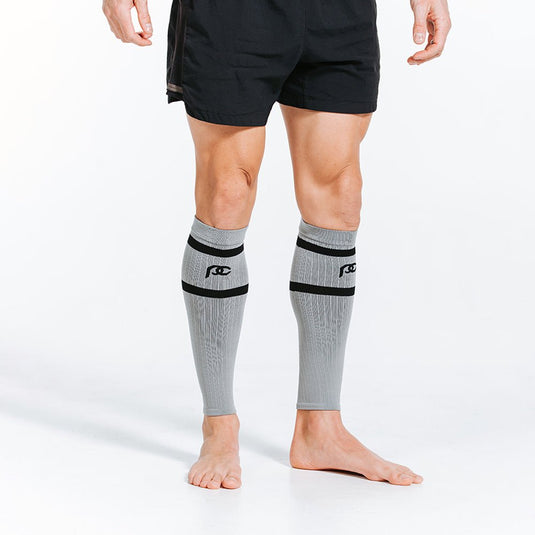 Pro Compression - Calf Sleeves, Grey with Black Stripes