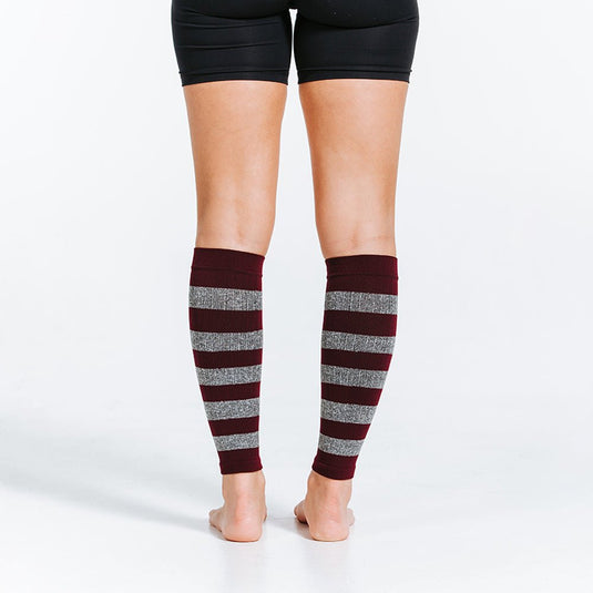 Pro Compression - Calf Sleeves, Maroon and Heather Stripes