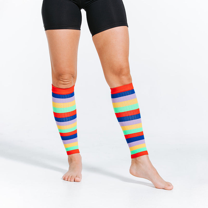 Load image into Gallery viewer, Calf Sleeves, Multicolor Stripe

