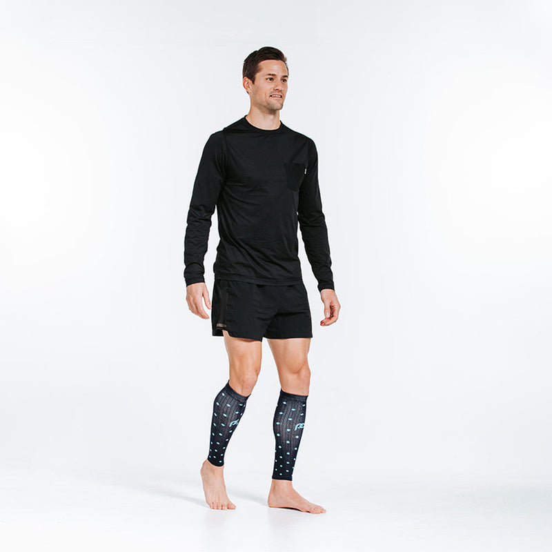 Load image into Gallery viewer, Calf Sleeves, Navy Dots
