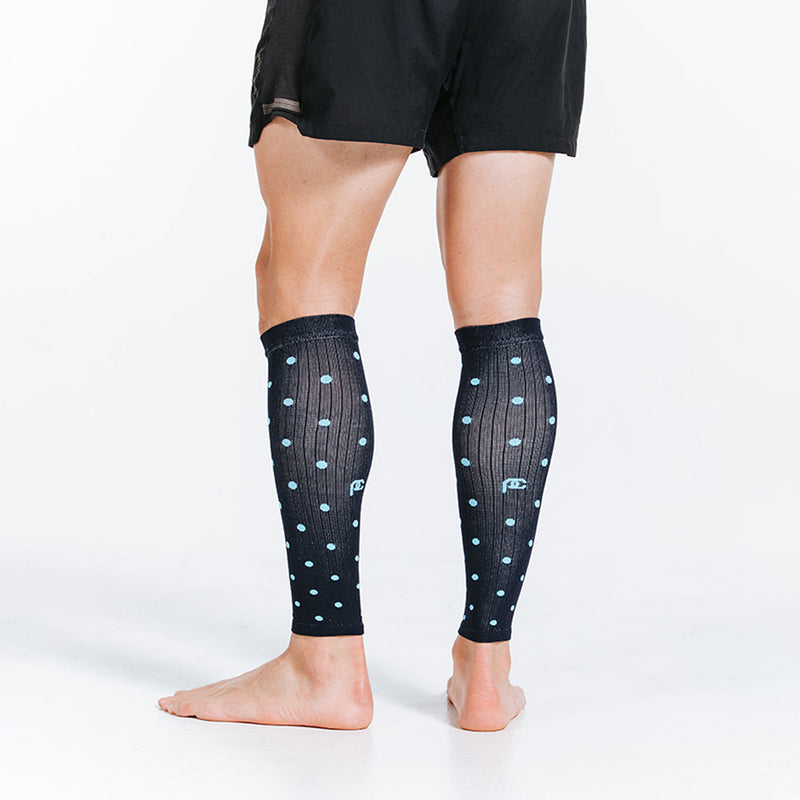 Load image into Gallery viewer, Calf Sleeves, Navy Dots
