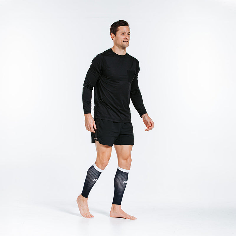 Load image into Gallery viewer, Calf Sleeves, Navy over White
