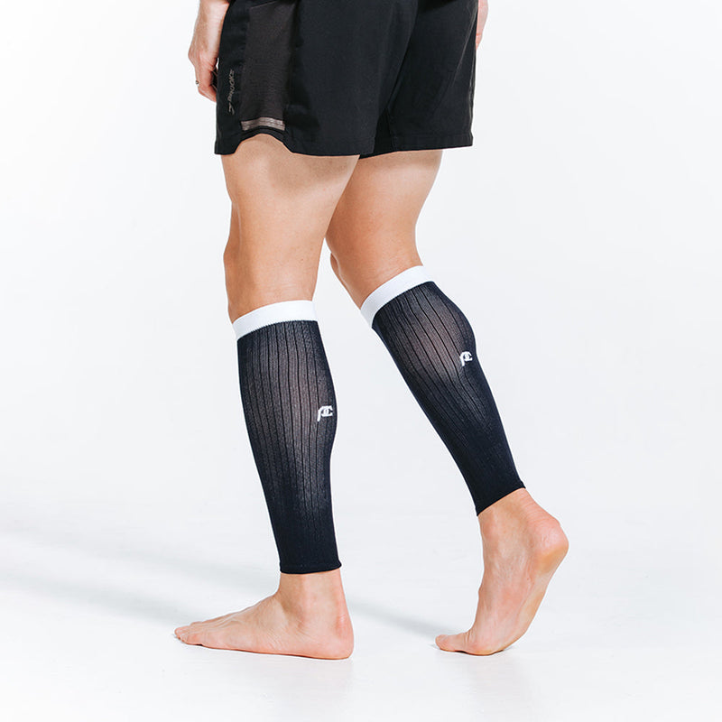 Load image into Gallery viewer, Calf Sleeves, Navy over White
