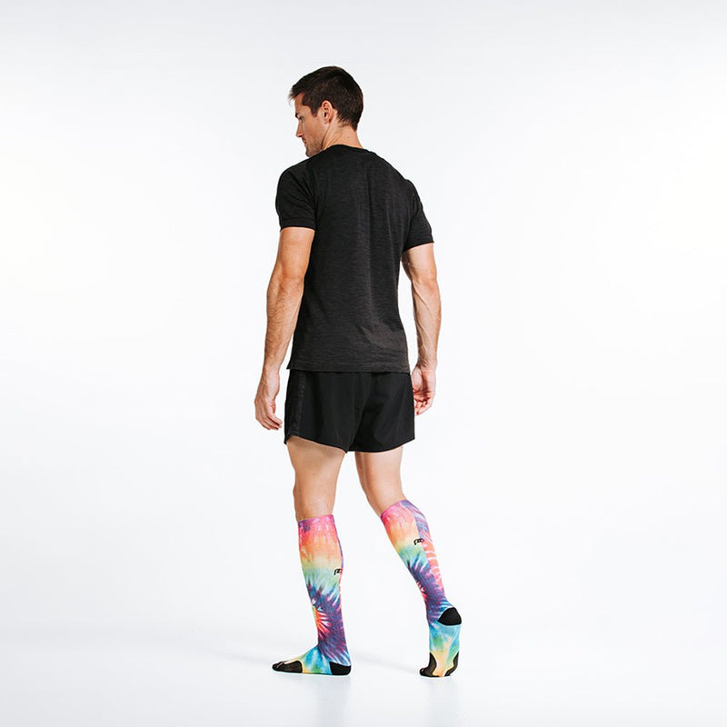 Load image into Gallery viewer, Pro Compression - Marathon printed, rainbow tie dye
