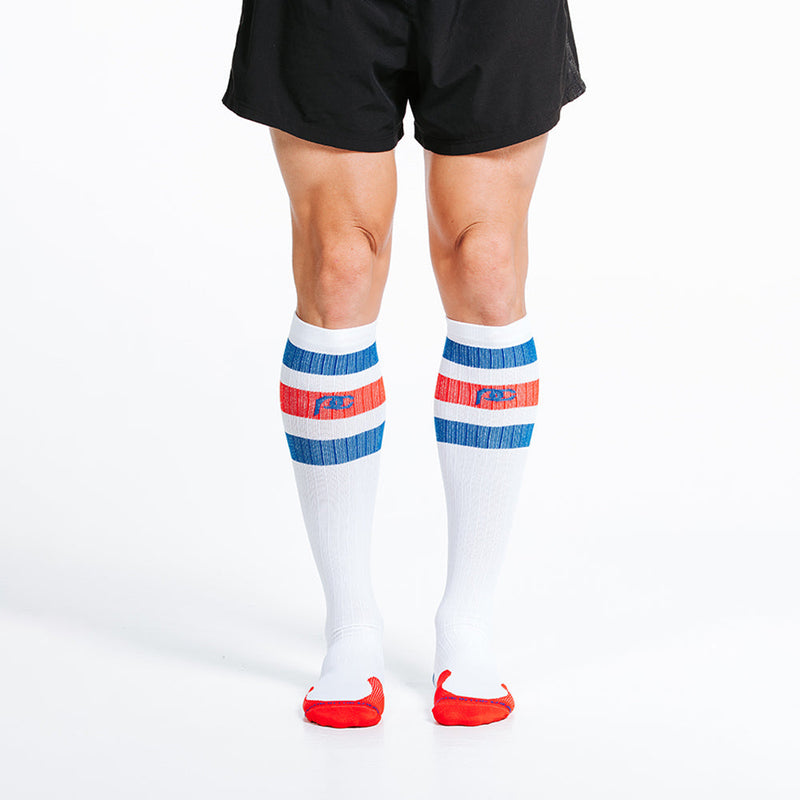 Load image into Gallery viewer, Marathon, White, Red and Blue Stripe
