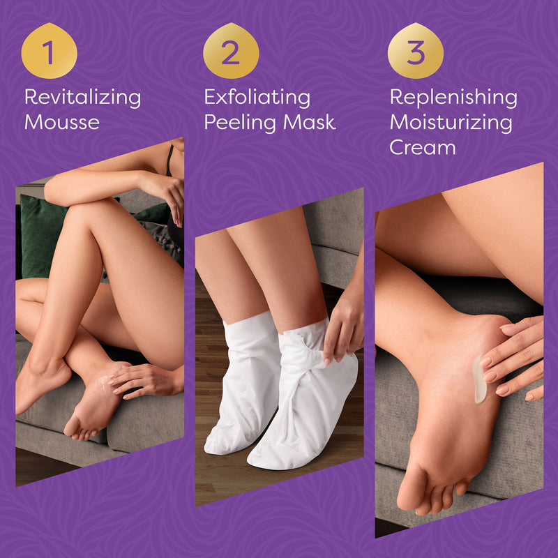 Load image into Gallery viewer, Reathlete - Aesta 3-in-1 Foot Peel Mask, Full-Cycle Foot Care: Revitalizing Mousse + Feet Peeling Mask + Moisturizing Cream | All-Natural Foot Peel Mask for Dry Cracked Feet | Baby Feet Foot Peel Treatment Set
