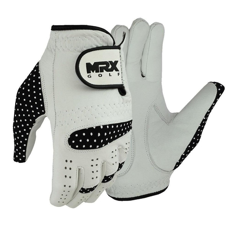 Load image into Gallery viewer, MRX - Women's Golf Gloves Left &amp; Right Hand Cabretta Leather Golfer Glove - Left / White / Black / S
