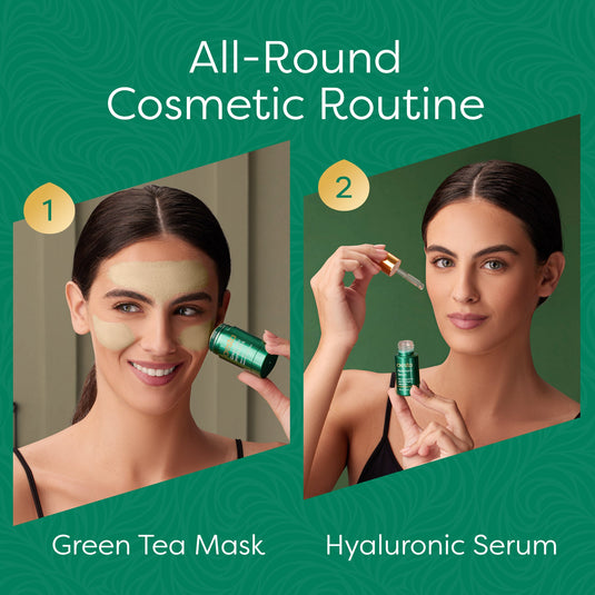 Reathlete - Aesta Green Tea Mask Stick + Hyaluronic Acid Serum for Face Treatment | Gradual Blackhead Remover | Pore-Cleaning, Detoxifying Face Mask, Skin Care Face Serum w/ Anti Aging and Anti Wrinkle Effects