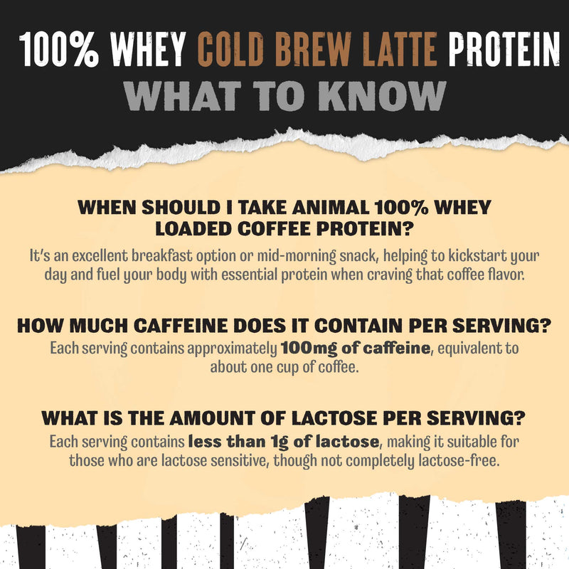 Load image into Gallery viewer, Animal 100% Whey Cold Brew Latte info
