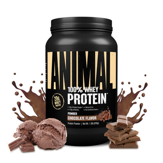 2-lb tub of Animal 100% whey chocolate flavor