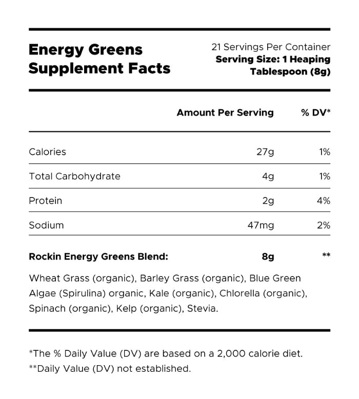 Load image into Gallery viewer, Rockin' Wellness - Organic Energy Greens Powder | The Ultimate Daily Alkalizing Reset
