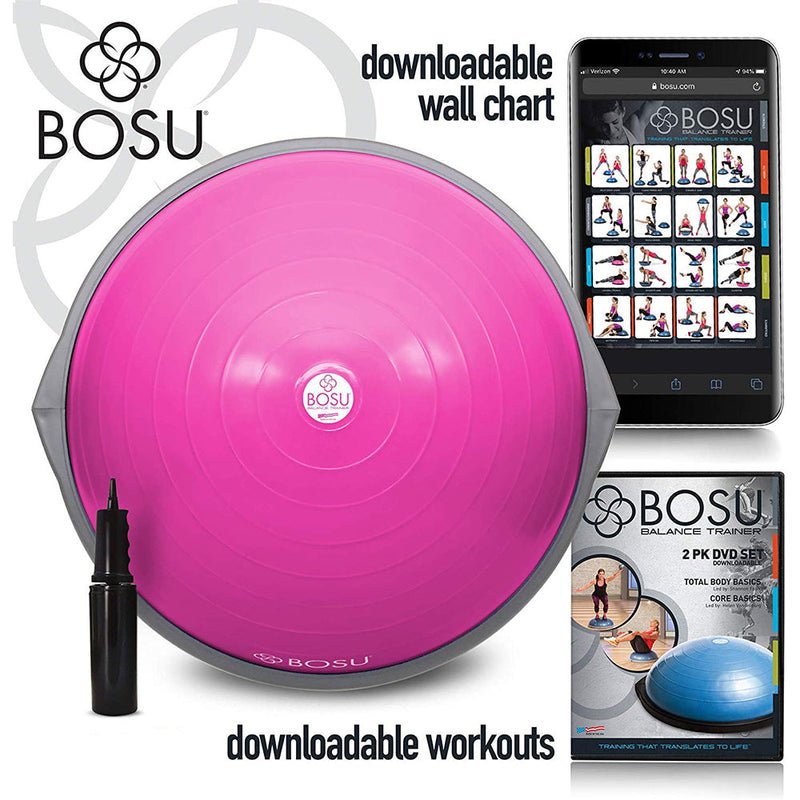 Load image into Gallery viewer, Bosu 72-10850 Home Gym The Original Balance Trainer 65 cm Diameter, Pink &amp; Gray
