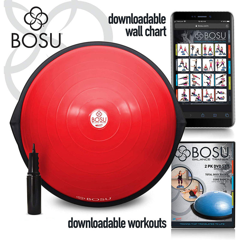 Load image into Gallery viewer, Bosu 72-10850 Home Gym The Original Balance Trainer 65 cm Diameter, Red &amp; Black

