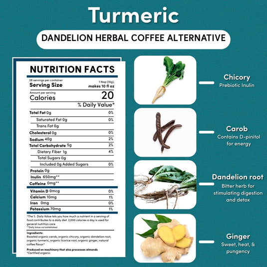Teeccino - Dandelion Turmeric Herbal Coffee