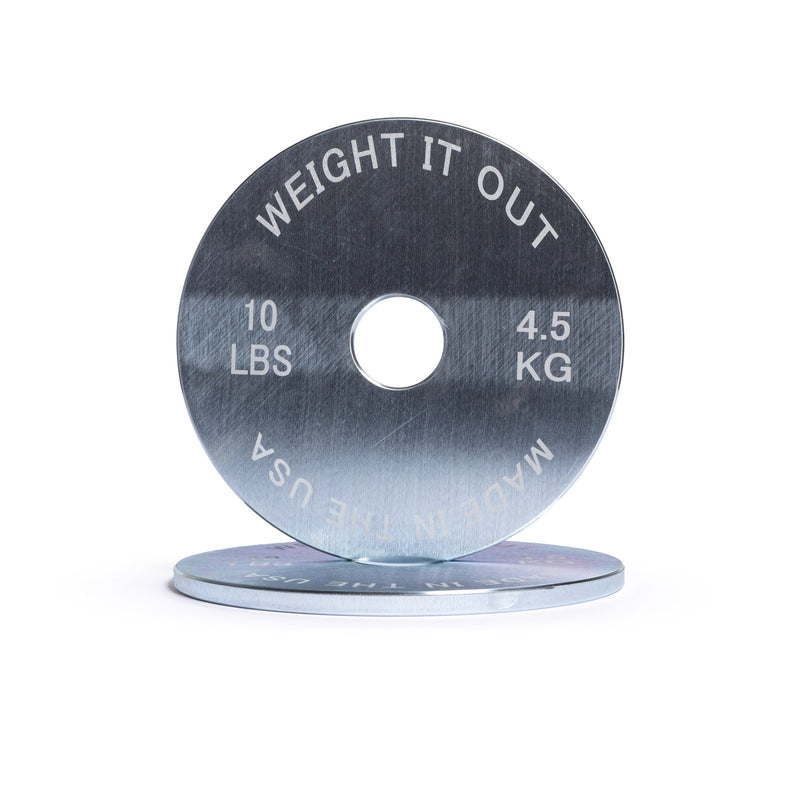 Load image into Gallery viewer, Weight It Out - Pre-Order Only: Custom Engraved Solid Steel Calibrated Weight Plate Pairs American Made

