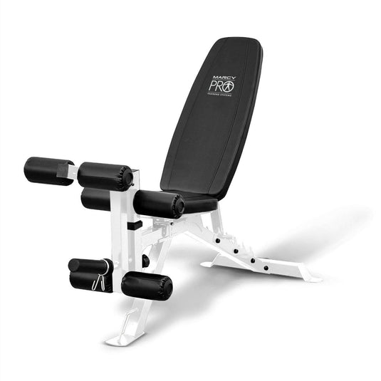 Marcy - Powder Coated Steel Home Gym Multipurpose Adjustable Weight Bench, White