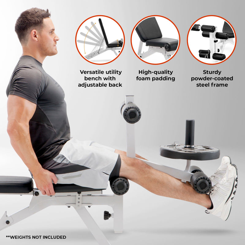 Load image into Gallery viewer, Marcy Powder Coated Steel Home Gym Multipurpose Adjustable Weight Bench, White
