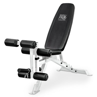 Marcy Powder Coated Steel Home Gym Multipurpose Adjustable Weight Bench, White