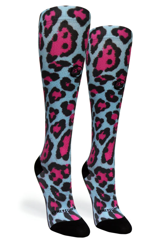 Crazy Compression - Cheetah Blue - (Standard & Extra Wide)