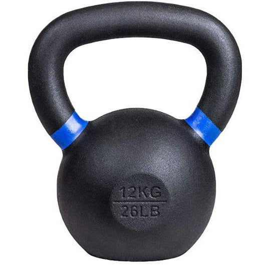 SoCal Kettlebellz - 12 kg (26 lb) Powder-Coated Cast-Iron Kettlebell – Black